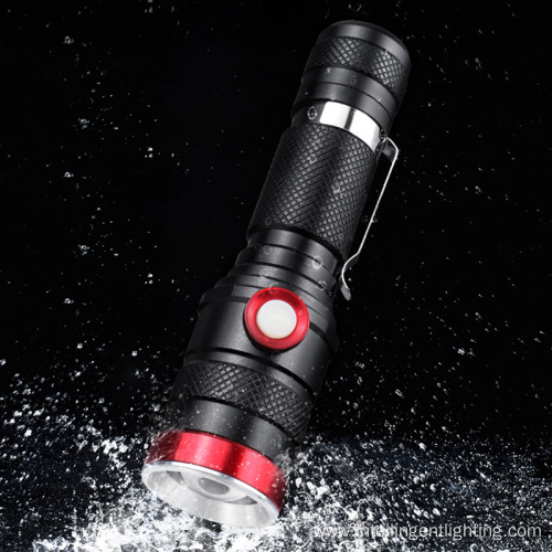 Aluminum USB Rechargeable Torch Outdoor Zoom LED Flashlights